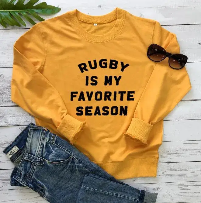 Pink Rugby Print Crewneck Sweatshirt for Women