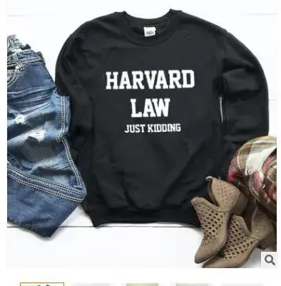 Pink Harvard Law Just Kidding Round Neck Sweater - Image 2