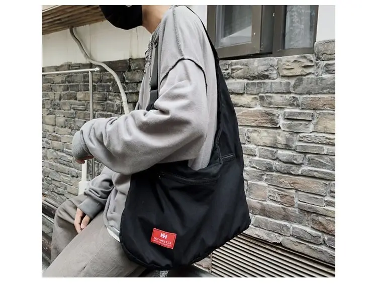 Men Black Crossbody Bag Set with Cap Hat — feature 10
