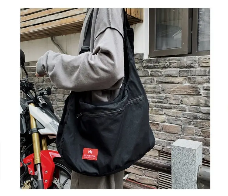 Men Black Crossbody Bag Set with Cap Hat — feature 11