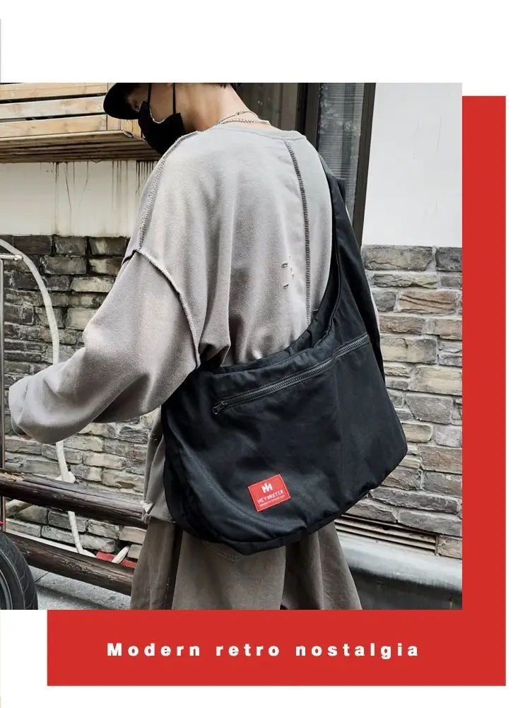 Men Black Crossbody Bag Set with Cap Hat — feature 13