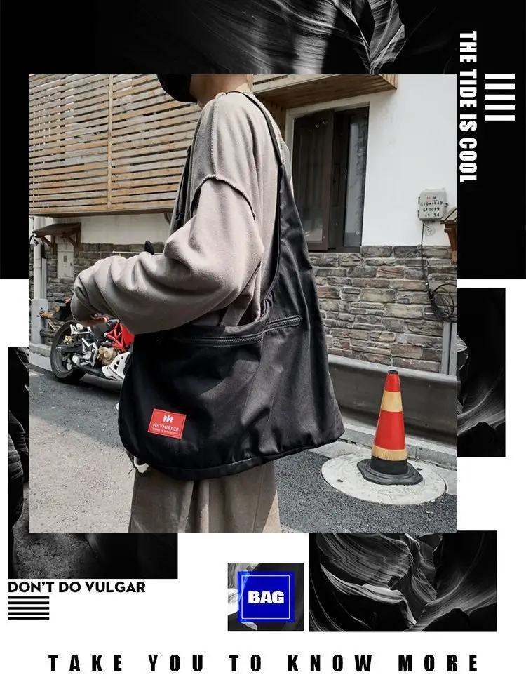 Men Black Crossbody Bag Set with Cap Hat — feature 2