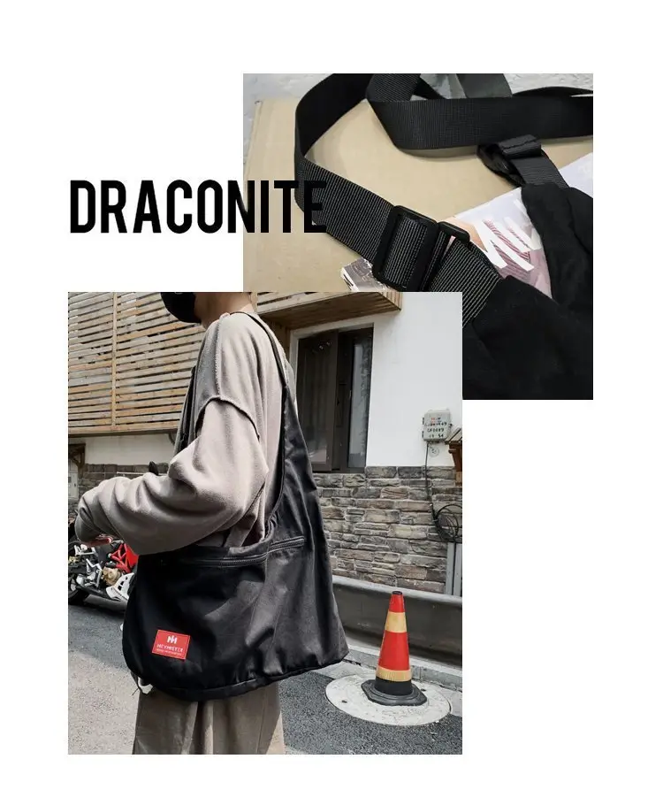 Men Black Crossbody Bag Set with Cap Hat — feature 8