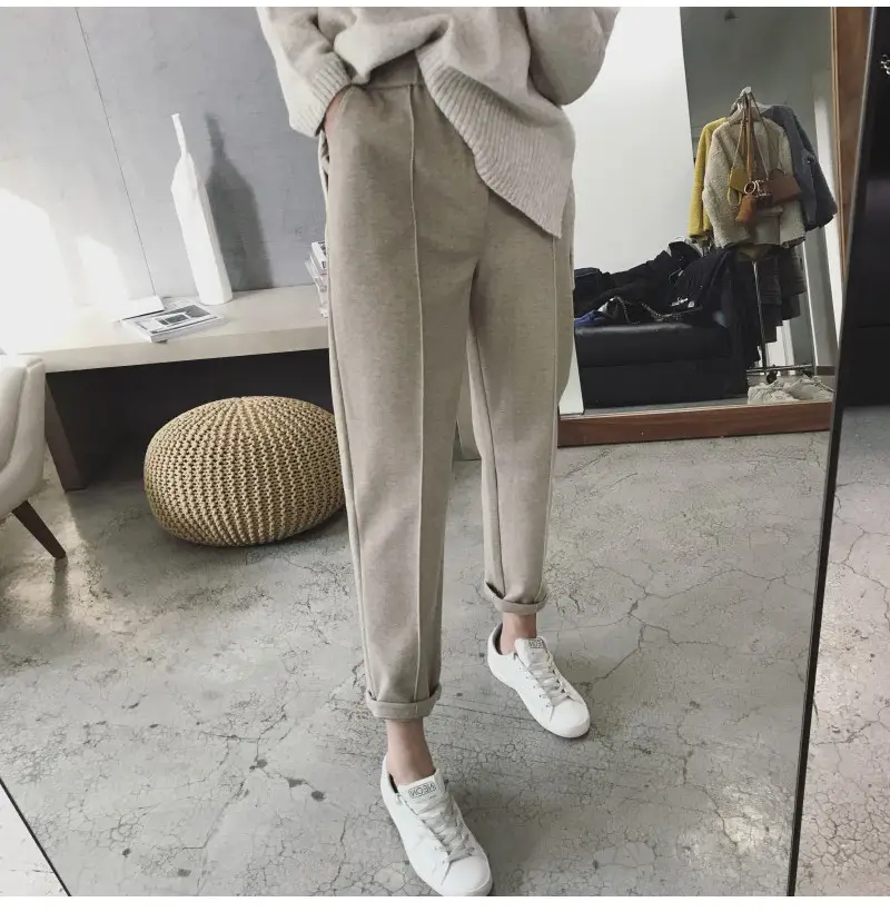 Women's Black Woolen Trousers Radish Design — feature 12