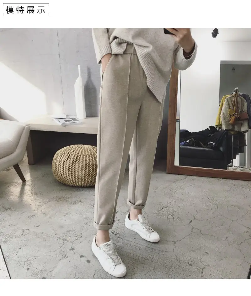 Women's Black Woolen Trousers Radish Design — feature 14