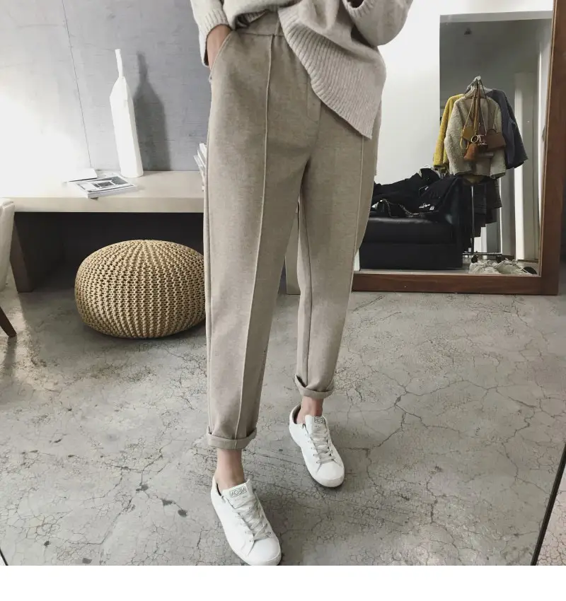 Women's Black Woolen Trousers Radish Design — feature 15