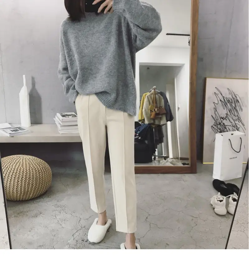 Women's Black Woolen Trousers Radish Design — feature 19