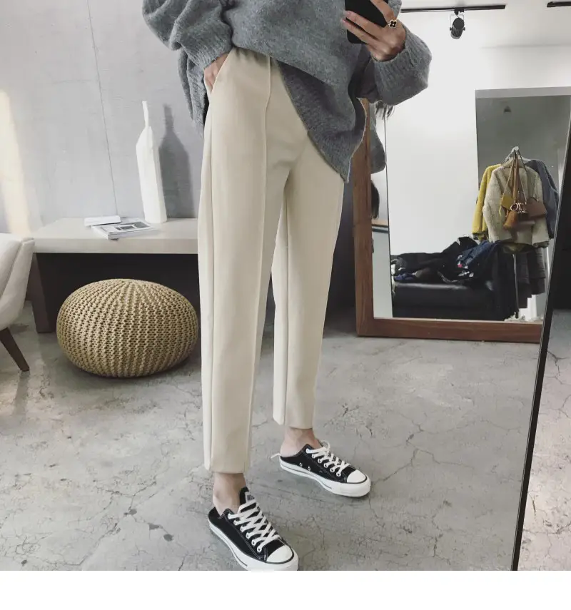 Women's Black Woolen Trousers Radish Design — feature 20
