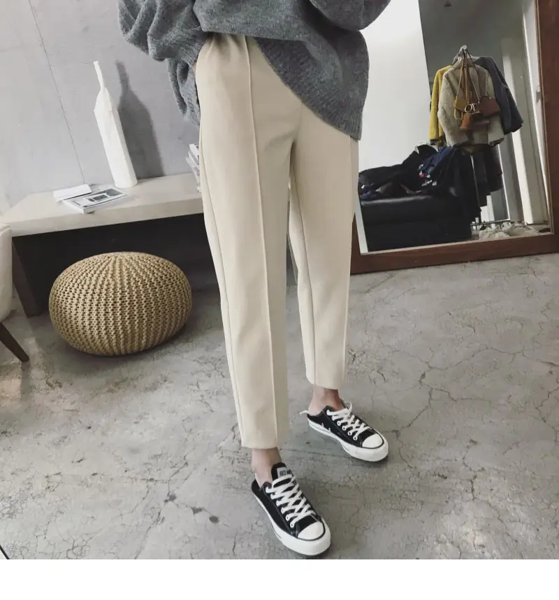 Women's Black Woolen Trousers Radish Design — feature 21