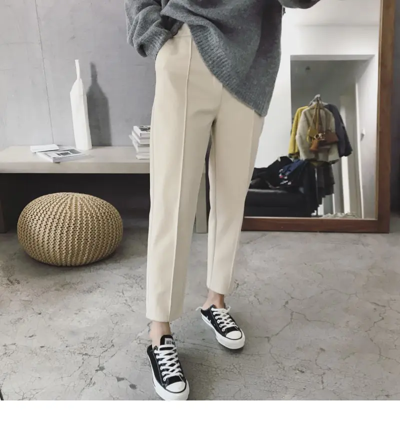 Women's Black Woolen Trousers Radish Design — feature 22