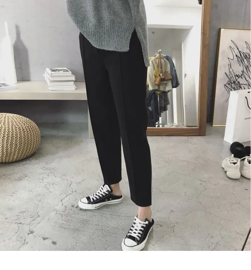 Women's Black Woolen Trousers Radish Design — feature 24