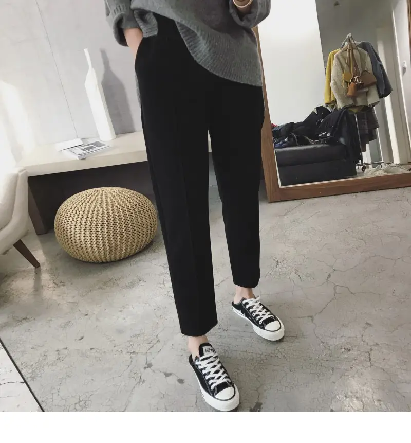 Women's Black Woolen Trousers Radish Design — feature 25