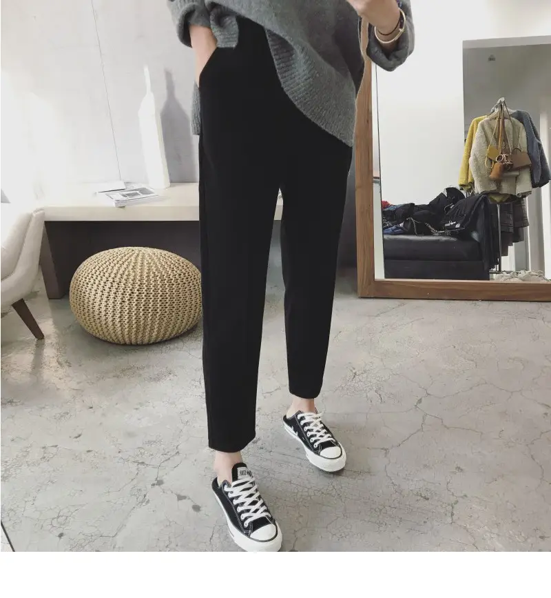Women's Black Woolen Trousers Radish Design — feature 26