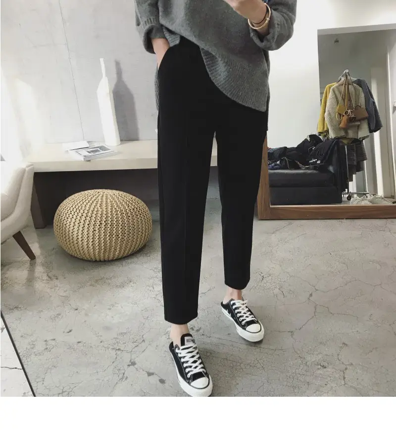 Women's Black Woolen Trousers Radish Design — feature 27