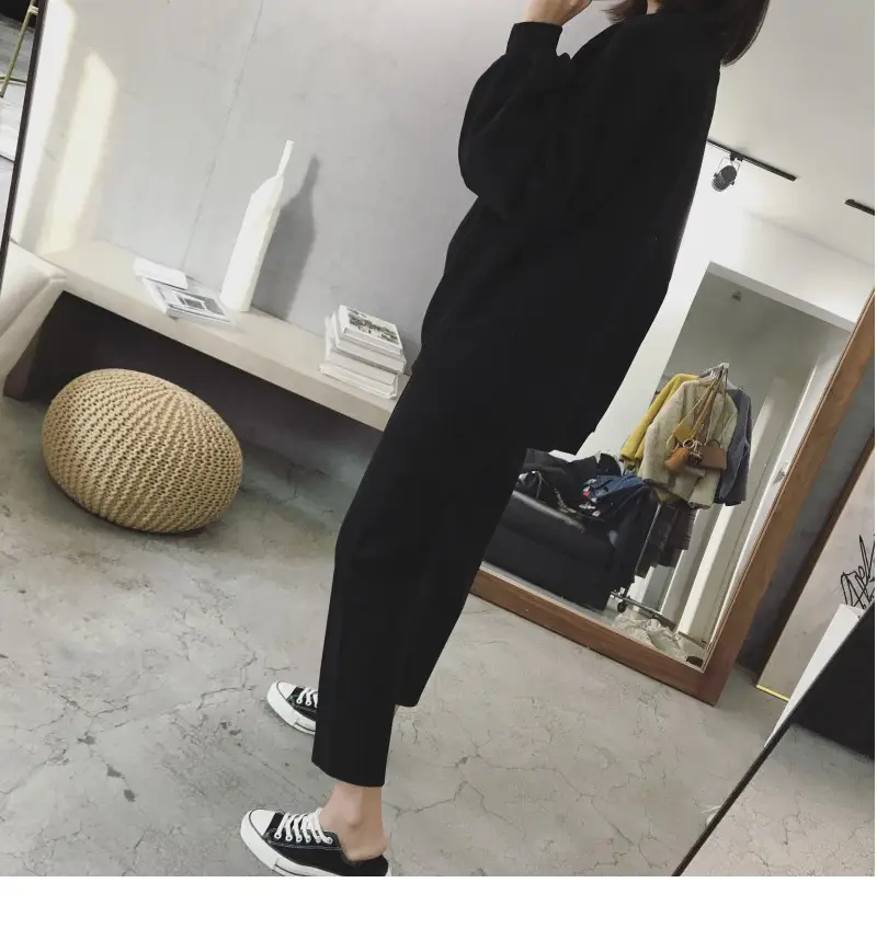 Women's Black Woolen Trousers Radish Design — feature 28