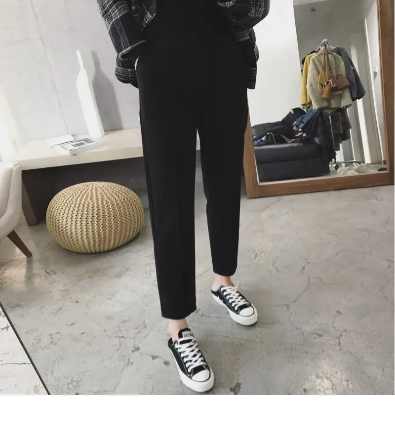 Women's Black Woolen Trousers Radish Design — feature 30