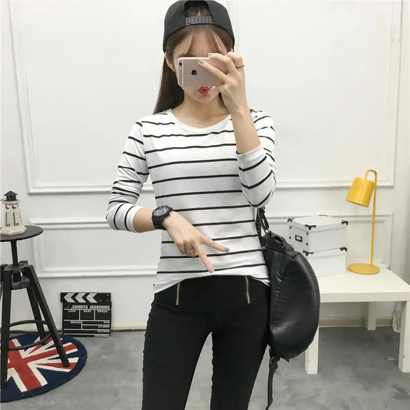 Women Striped Long Sleeve T-Shirt 2025 Autumn - Image 4