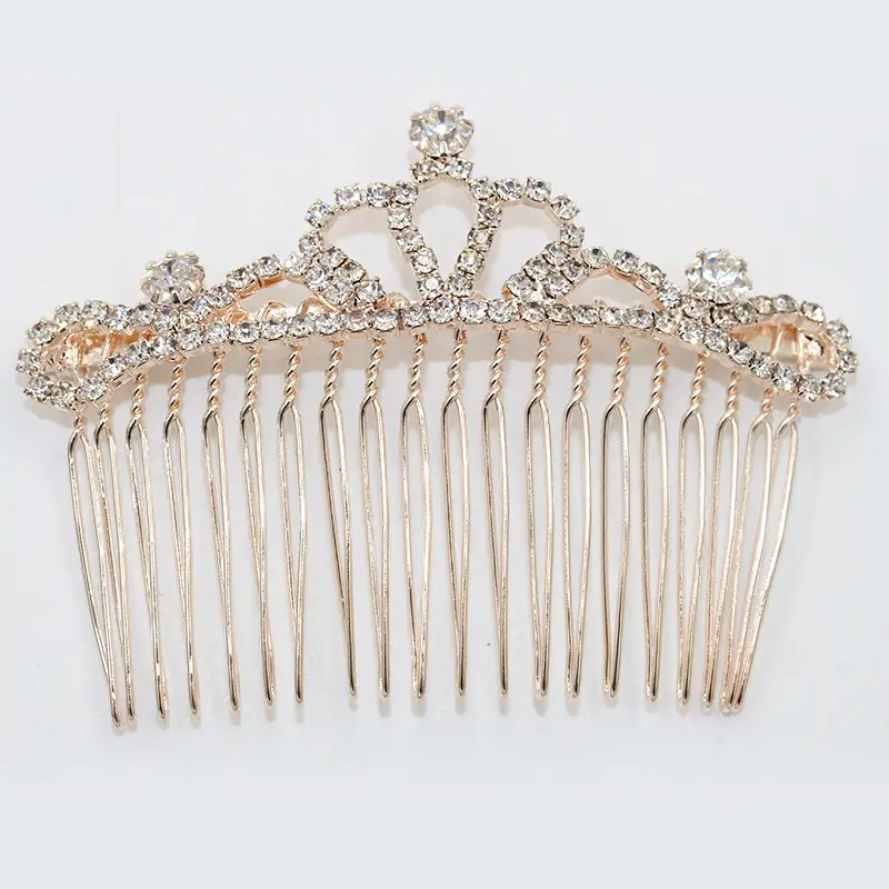 Full Rhinestone Bow Crown Hair Comb for Women - Image 5