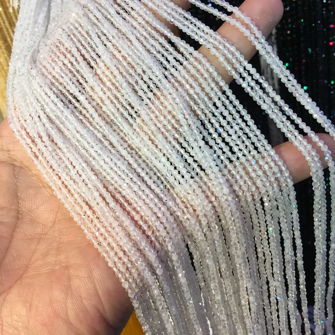 Tourmaline Gem Angle Loose Beads 2-2.8mm Moonlight Black Tip — feature 5