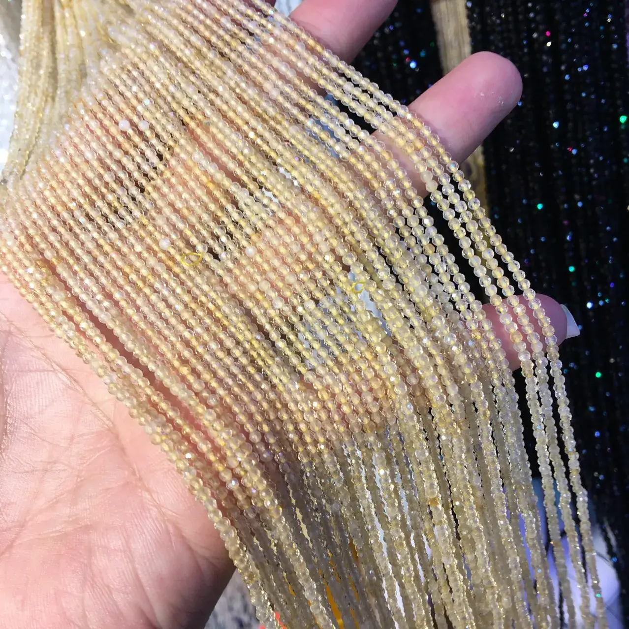 Tourmaline Gem Angle Loose Beads 2-2.8mm Moonlight Black Tip — feature 6