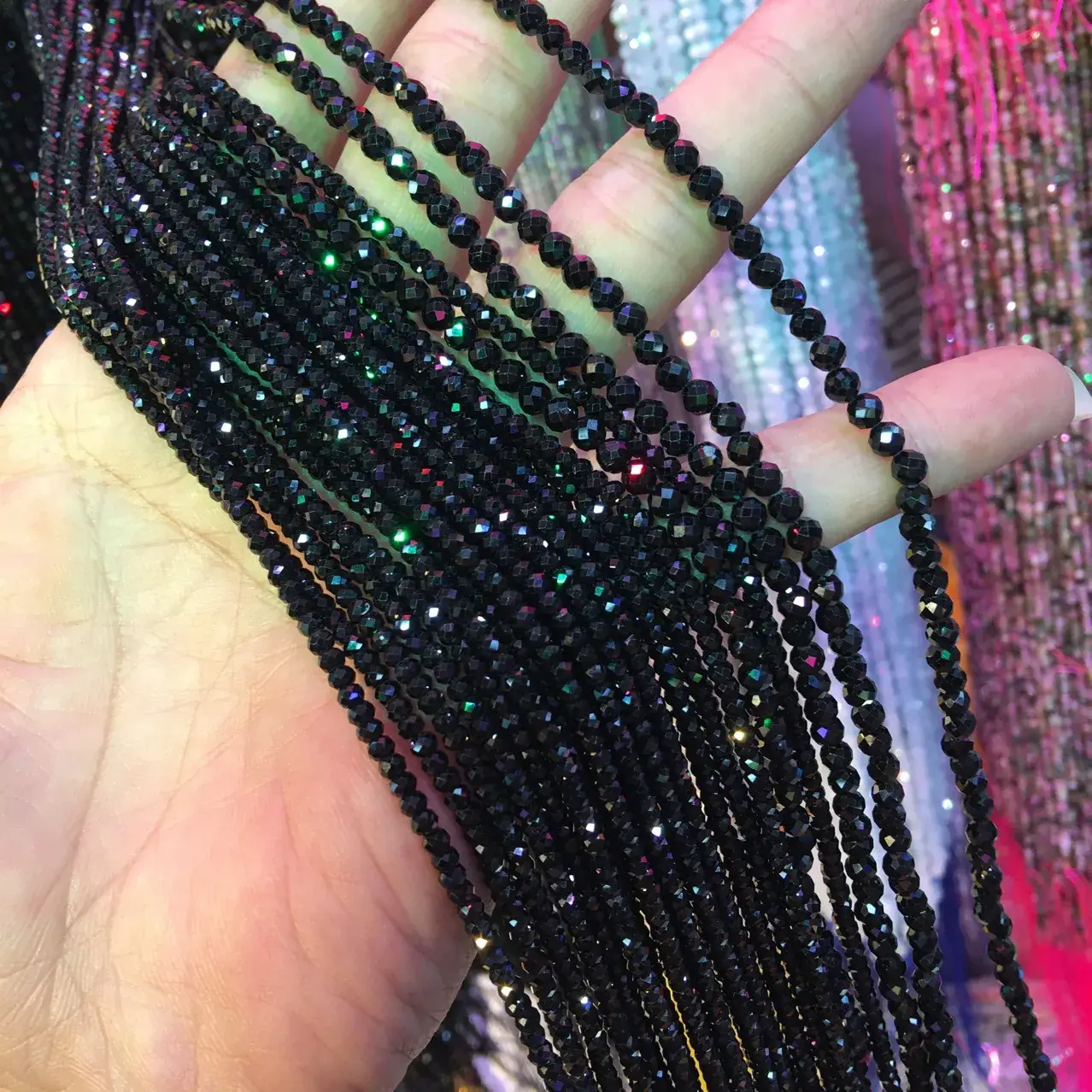 Tourmaline Gem Angle Loose Beads 2-2.8mm Moonlight Black Tip — feature 9