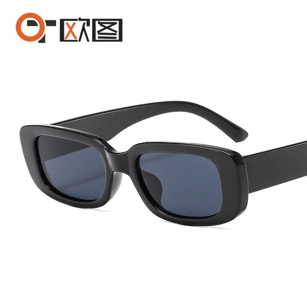 Men Retro Sunglasses Yellow Lens Black Frame