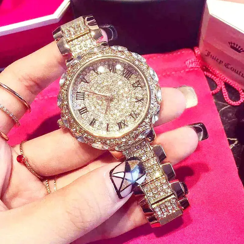 Korean Diamond Women's Bracelet Watch Rose Gold - Image 7