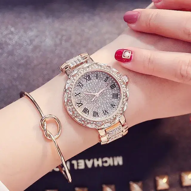 Korean Diamond Women's Bracelet Watch Rose Gold - Image 8