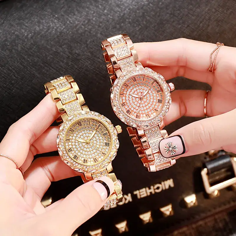 Korean Diamond Women's Bracelet Watch Rose Gold - Image 11