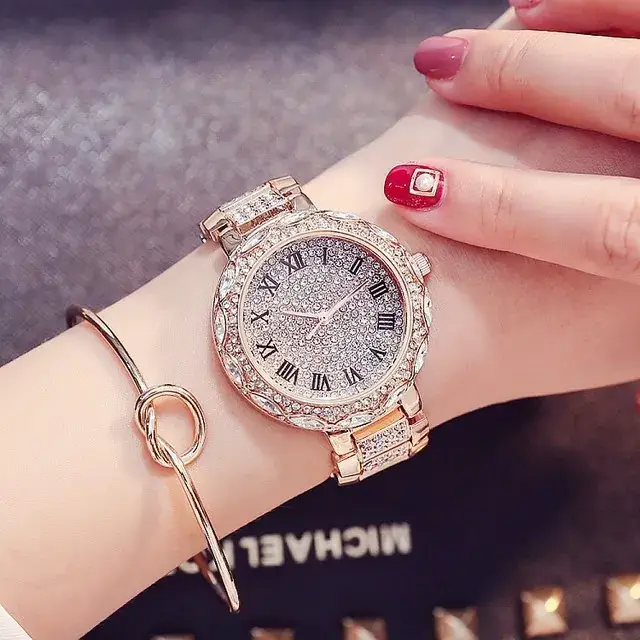 Korean Diamond Women's Bracelet Watch Rose Gold - Image 4