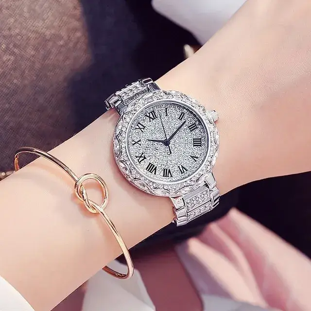 Korean Diamond Women's Bracelet Watch Rose Gold - Image 6