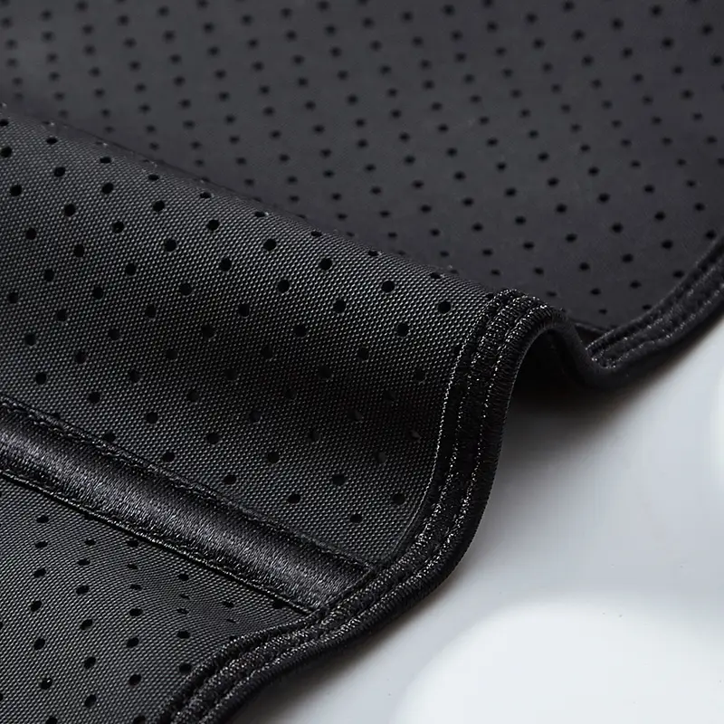 Women's Black Latex Waist Belt with Mesh Design