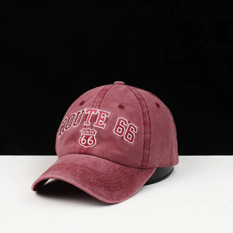 Men's Washed Denim Baseball Cap with "OUTRE 66" Logo — feature 3