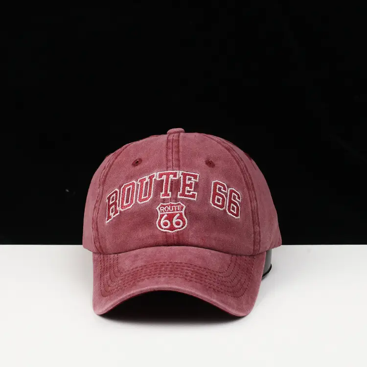 Men's Washed Denim Baseball Cap with "OUTRE 66" Logo — feature 5