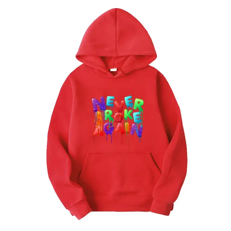 Yellow Printed Hooded Sweatshirt for Men Never Broke Again