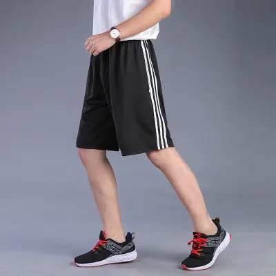 Men Plus Size Zipper Shorts Gray Blue Stripes - Image 14