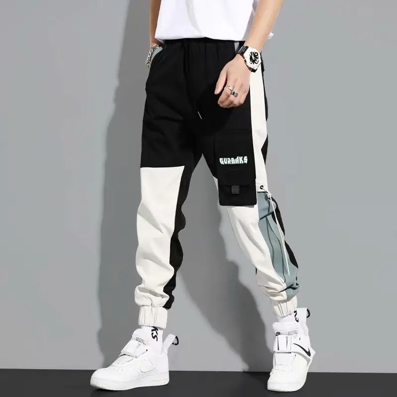 Korean Style Men's Grey Cargo Pants for Spring Autumn - Image 8