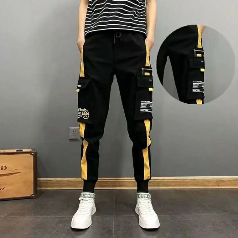 Korean Style Men's Grey Cargo Pants for Spring Autumn - Image 9