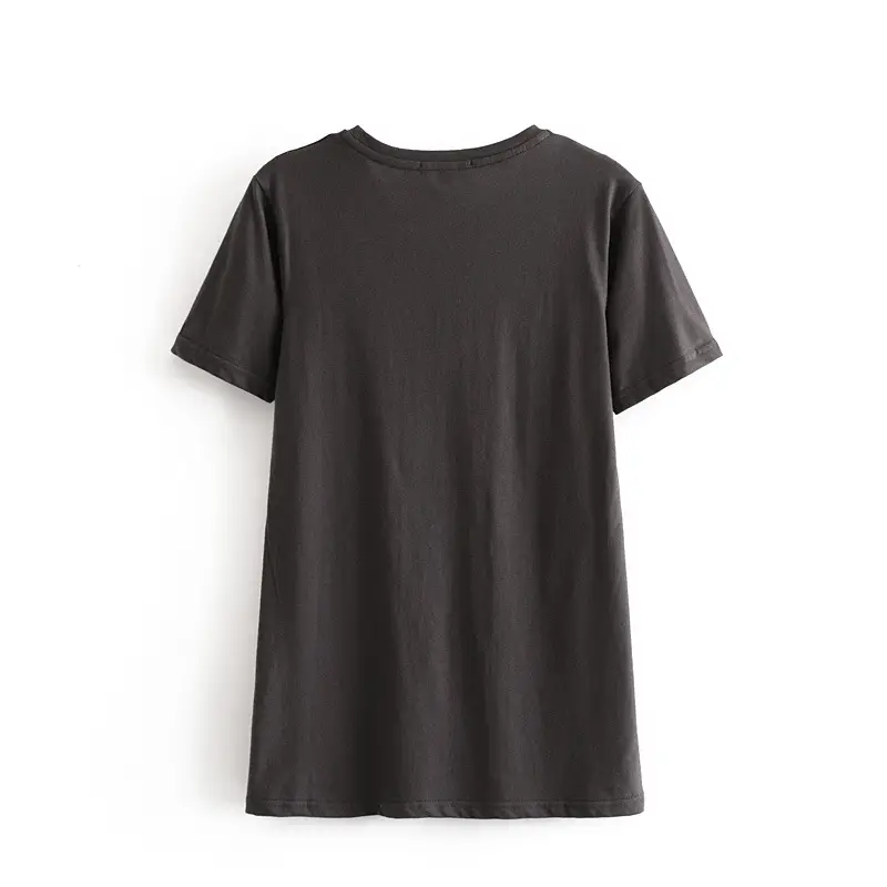 Women's 2025 Letter Print T-Shirt Black Short Sleeve — feature 3