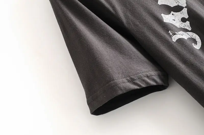 Women's 2025 Letter Print T-Shirt Black Short Sleeve — feature 8