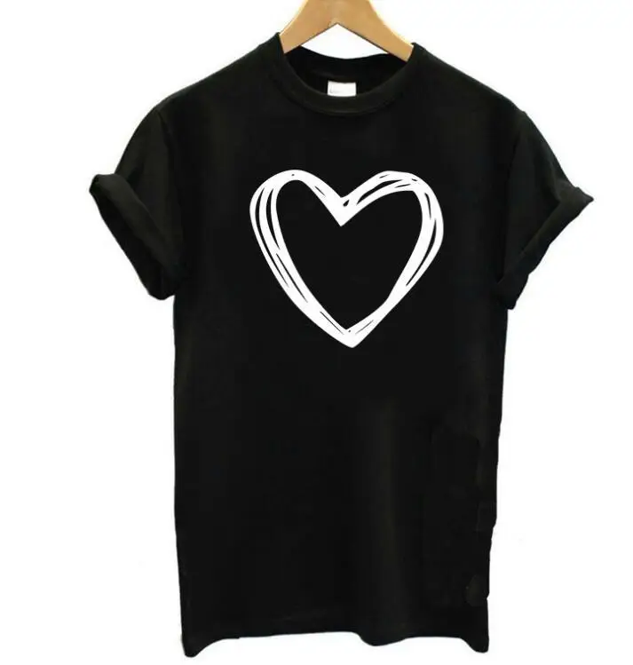 Red Heart Print T-Shirt for Men Women Casual Wear - Image 2
