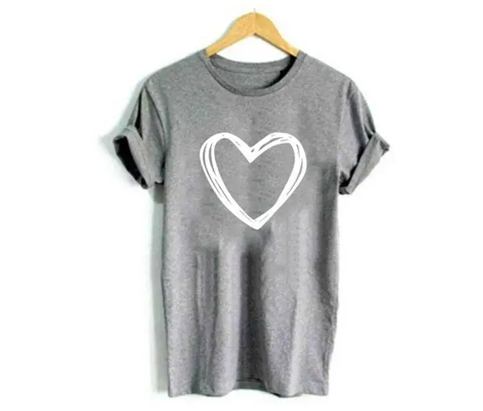 Red Heart Print T-Shirt for Men Women Casual Wear - Image 3