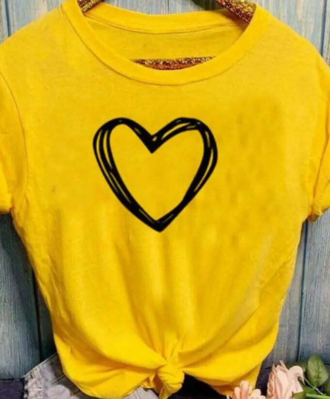 Red Heart Print T-Shirt for Men Women Casual Wear - Image 4