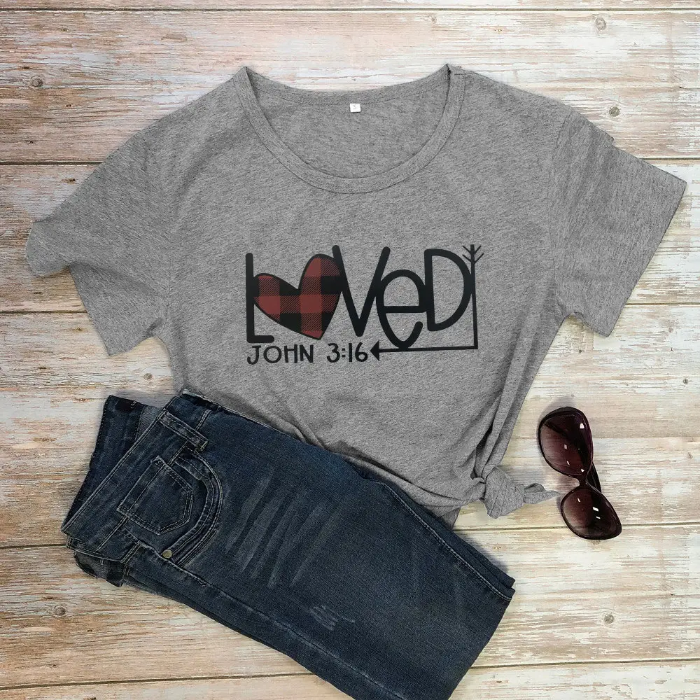 Foreign Trade Valentine's Printed T-Shirt Grey - Image 3