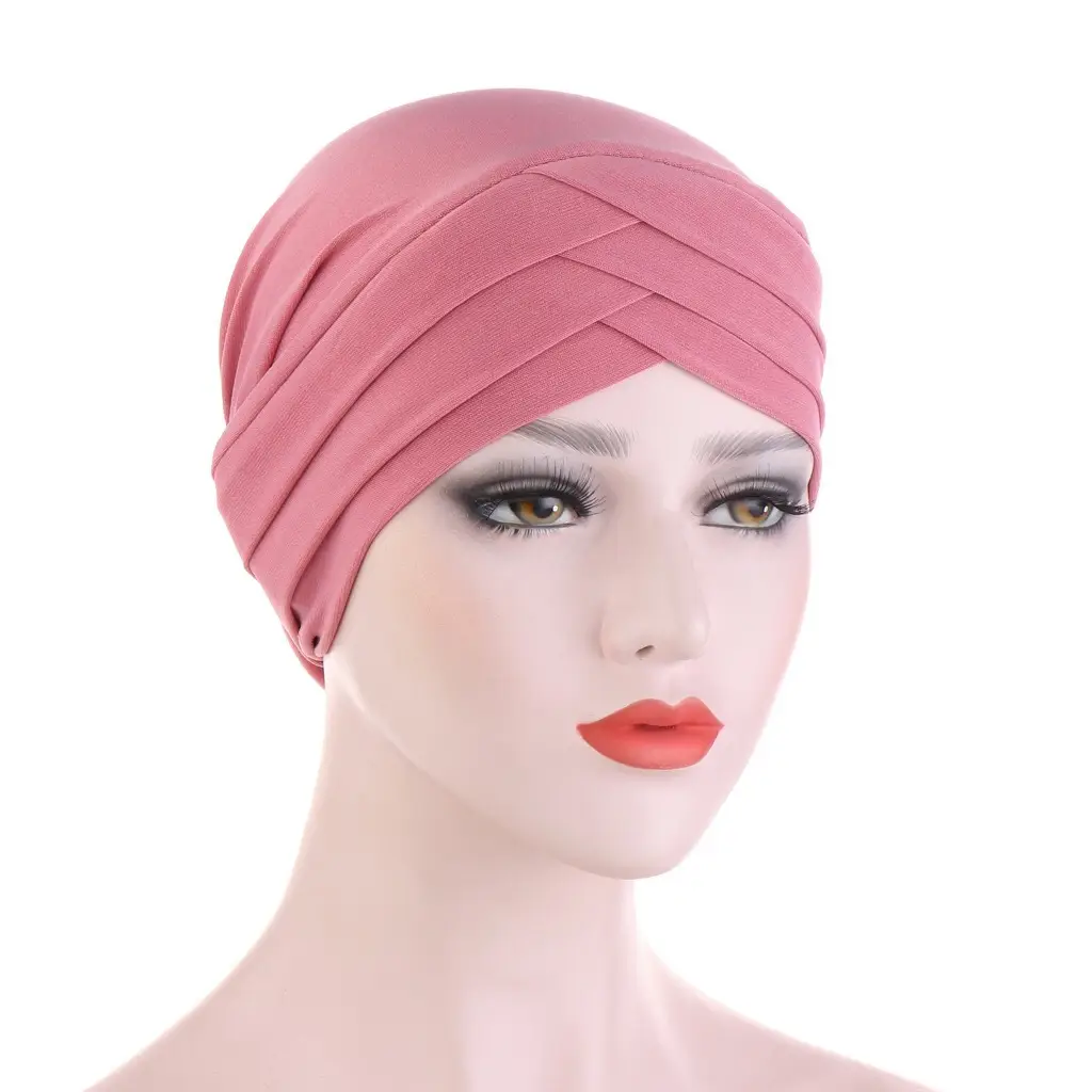 Red Cross-Stripped Muslim Cap for Women - Image 17