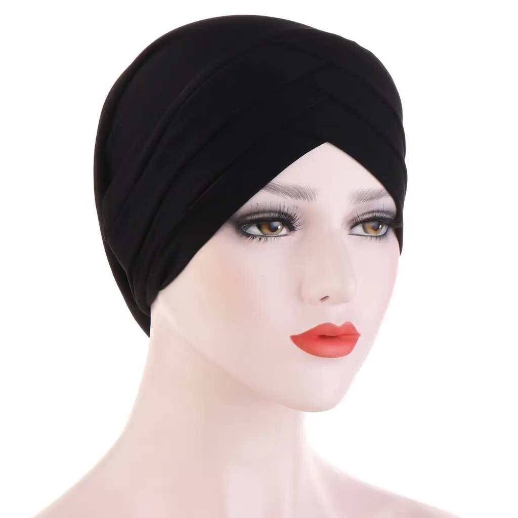 Red Cross-Stripped Muslim Cap for Women - Image 2