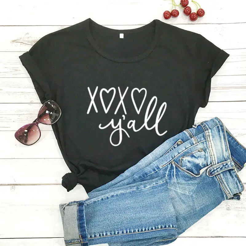 Xoxo You'Ll Unisex Letter Print T-Shirt Yellow - Image 2