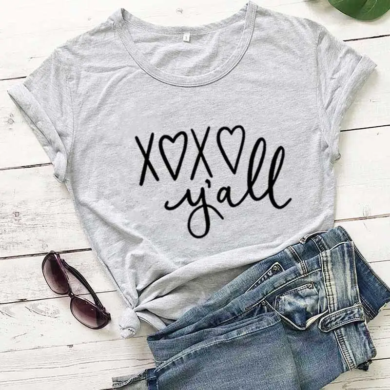 Xoxo You'Ll Unisex Letter Print T-Shirt Yellow - Image 3