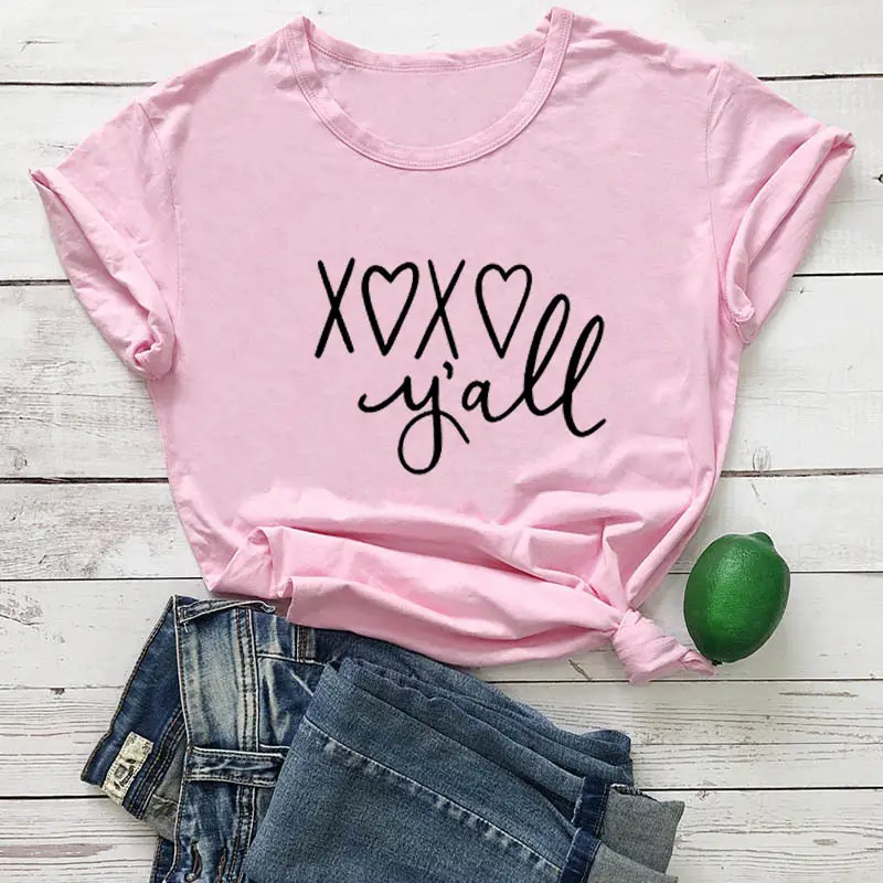 Xoxo You'Ll Unisex Letter Print T-Shirt Yellow - Image 4