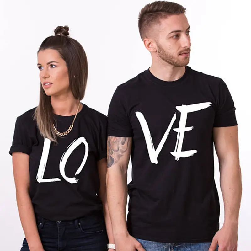 T LOVE Men Women Black Short Sleeve Europe USA